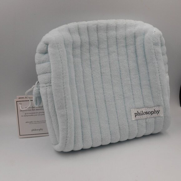 PHILOSOPHY LIGHT BLUE PLUSH TRAVEL POUCH WITH TAGS BUT NO SAMPLES - Picture 1 of 6